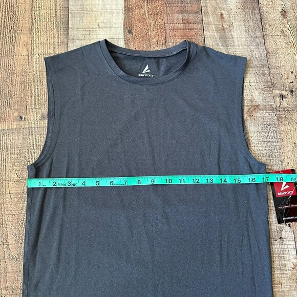 BSN Sports Mens Sleeveless Performance Apparel Tank Top Large Gray Spandex - Picture 2 of 8